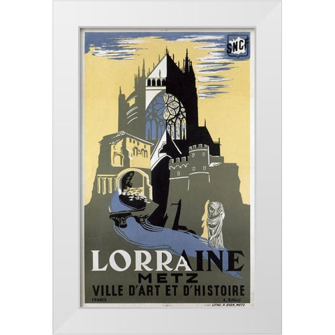 lorraine_metz White Modern Wood Framed Art Print by Vintage Apple Collection