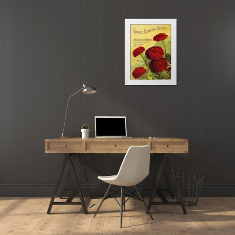 redflowrers1919 White Modern Wood Framed Art Print by Vintage Apple Collection