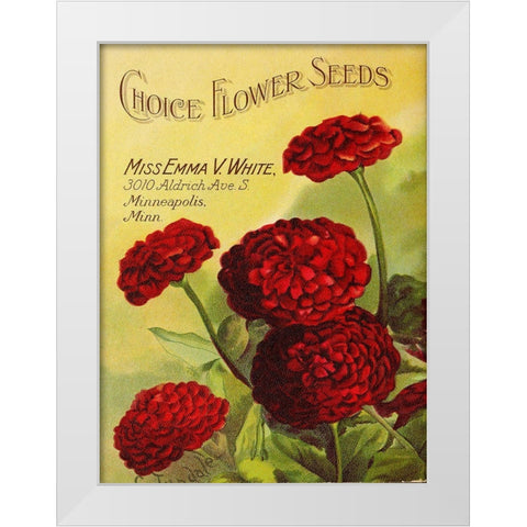 redflowrers1919 White Modern Wood Framed Art Print by Vintage Apple Collection