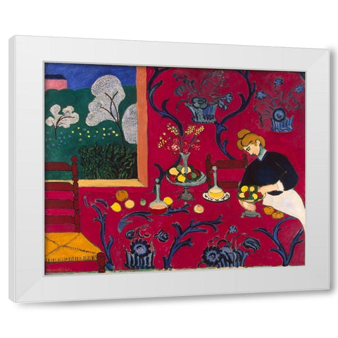 Harmony in Red Matisse White Modern Wood Framed Art Print by Vintage Apple Collection