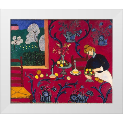 Harmony in Red Matisse White Modern Wood Framed Art Print by Vintage Apple Collection