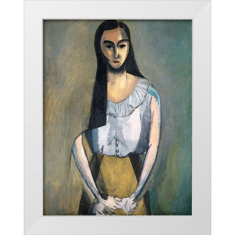 Italian Woman White Modern Wood Framed Art Print by Vintage Apple Collection