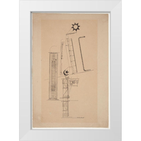 Max Ernst - Hypertrophic Trophy White Modern Wood Framed Art Print by Vintage Apple Collection