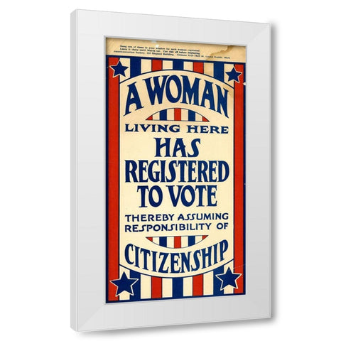 Woman Vote White Modern Wood Framed Art Print by Vintage Apple Collection