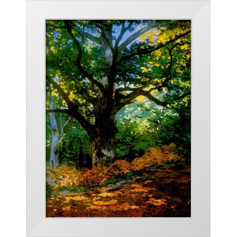 bodmer oak fountainbleau forest White Modern Wood Framed Art Print by Vintage Apple Collection