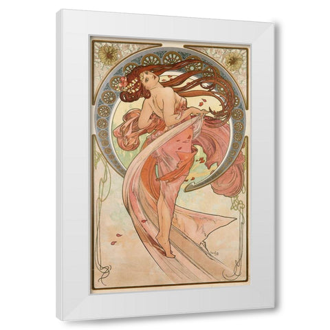 danse_mucha_archival_vers White Modern Wood Framed Art Print by Vintage Apple Collection