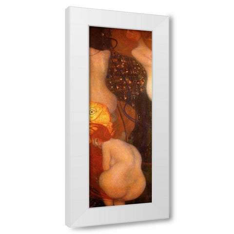 Goldfish White Modern Wood Framed Art Print by Vintage Apple Collection