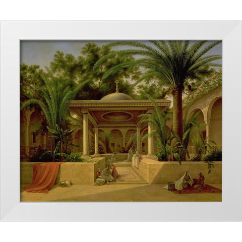 Khabanija_fountain_cairo_1845 White Modern Wood Framed Art Print by Vintage Apple Collection