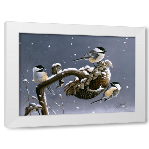 Winter Trio White Modern Wood Framed Art Print by Goebel, Wilhelm