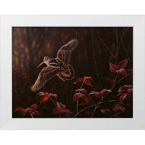 Twittering Wings White Modern Wood Framed Art Print by Goebel, Wilhelm