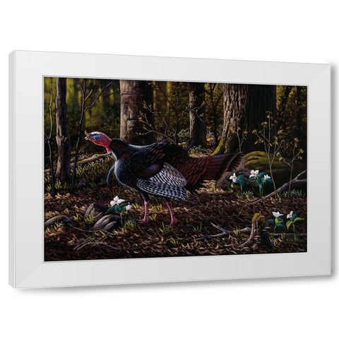 Hillside Gobbler White Modern Wood Framed Art Print by Goebel, Wilhelm