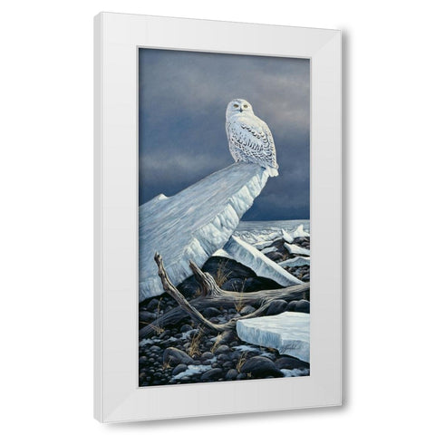 Lakeshore Ice White Modern Wood Framed Art Print by Goebel, Wilhelm