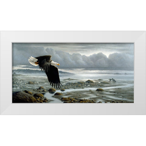 Lowtide - Bald Eagle White Modern Wood Framed Art Print by Goebel, Wilhelm