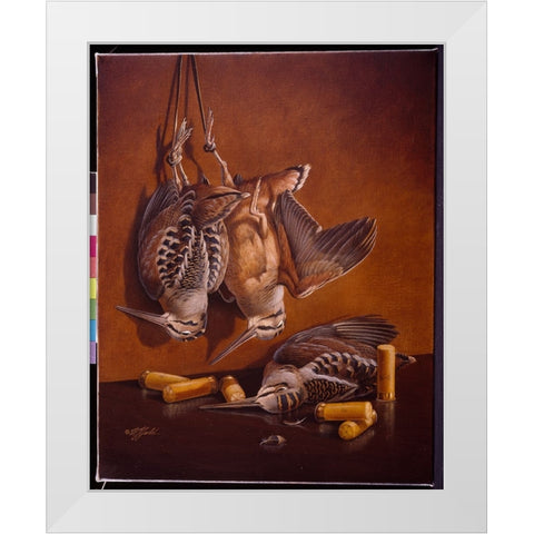 Three Bird Limit White Modern Wood Framed Art Print by Goebel, Wilhelm