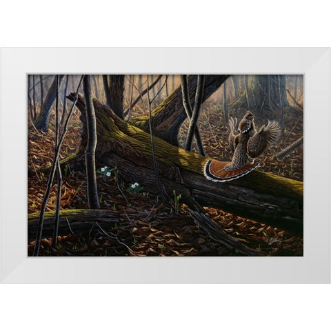Thunder In The Woods White Modern Wood Framed Art Print by Goebel, Wilhelm