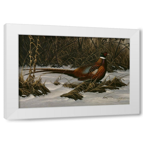 Walking Through Winter White Modern Wood Framed Art Print by Goebel, Wilhelm
