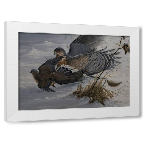 Sudden Impact White Modern Wood Framed Art Print by Goebel, Wilhelm