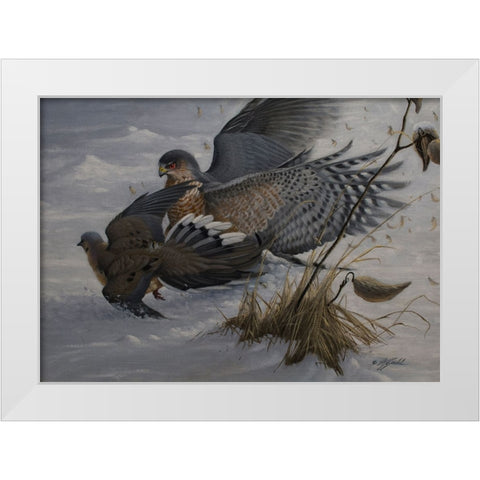 Sudden Impact White Modern Wood Framed Art Print by Goebel, Wilhelm