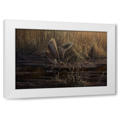 Dropping In White Modern Wood Framed Art Print by Goebel, Wilhelm