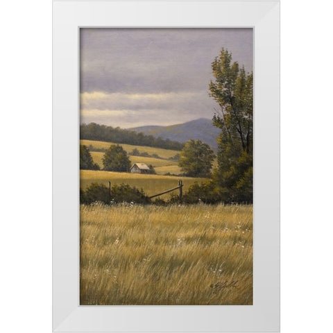 Hayfields Near Arlington White Modern Wood Framed Art Print by Goebel, Wilhelm