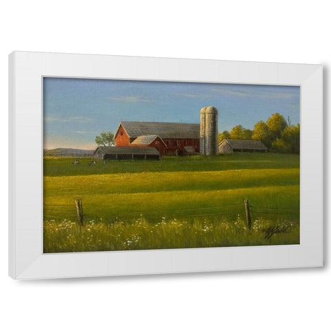 Lancaster County Farm White Modern Wood Framed Art Print by Goebel, Wilhelm
