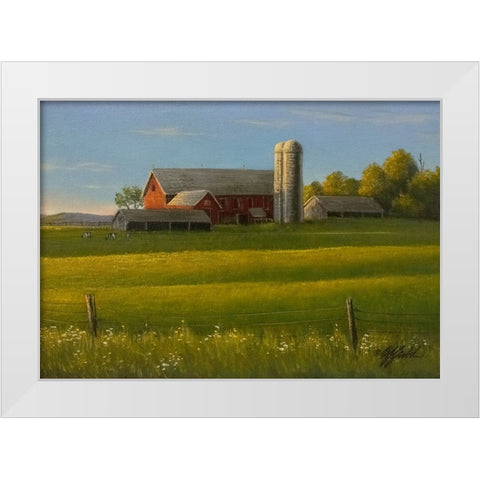 Lancaster County Farm White Modern Wood Framed Art Print by Goebel, Wilhelm