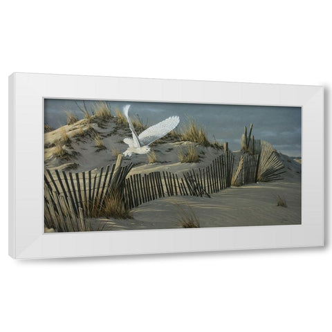 Launch - Snowy Owl White Modern Wood Framed Art Print by Goebel, Wilhelm