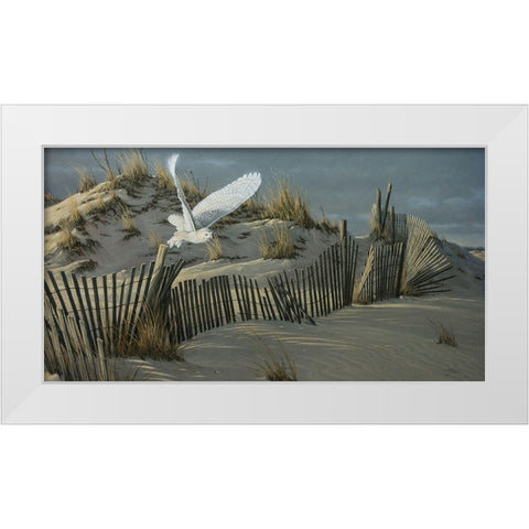 Launch - Snowy Owl White Modern Wood Framed Art Print by Goebel, Wilhelm