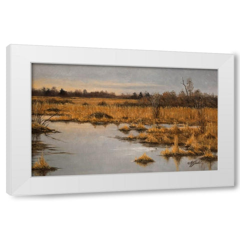 Muskrat Marsh White Modern Wood Framed Art Print by Goebel, Wilhelm