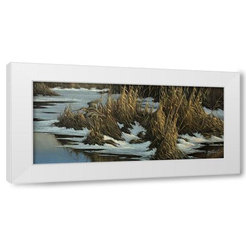 Snipe Flight White Modern Wood Framed Art Print by Goebel, Wilhelm