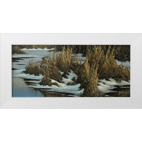 Snipe Flight White Modern Wood Framed Art Print by Goebel, Wilhelm