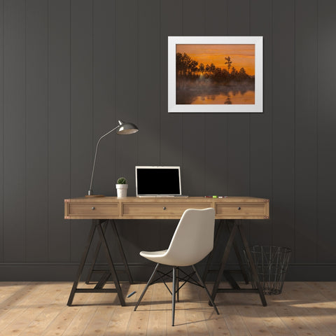 Wicomico Creek Sunset White Modern Wood Framed Art Print by Goebel, Wilhelm
