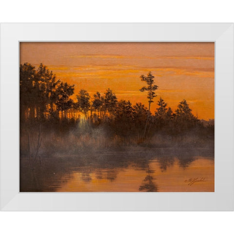 Wicomico Creek Sunset White Modern Wood Framed Art Print by Goebel, Wilhelm