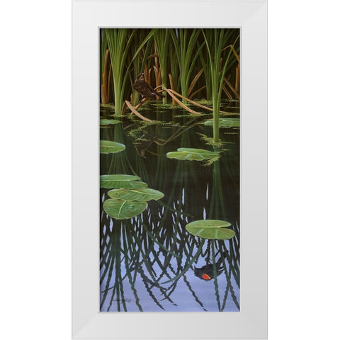 Reflections Of Courtship White Modern Wood Framed Art Print by Goebel, Wilhelm