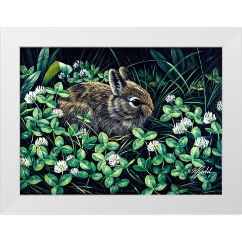 In Clover White Modern Wood Framed Art Print by Goebel, Wilhelm