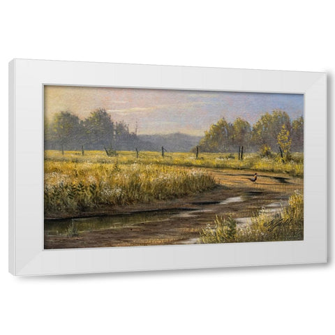 Country Lane White Modern Wood Framed Art Print by Goebel, Wilhelm