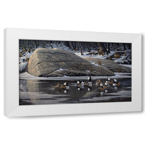 Courtship Rock White Modern Wood Framed Art Print by Goebel, Wilhelm