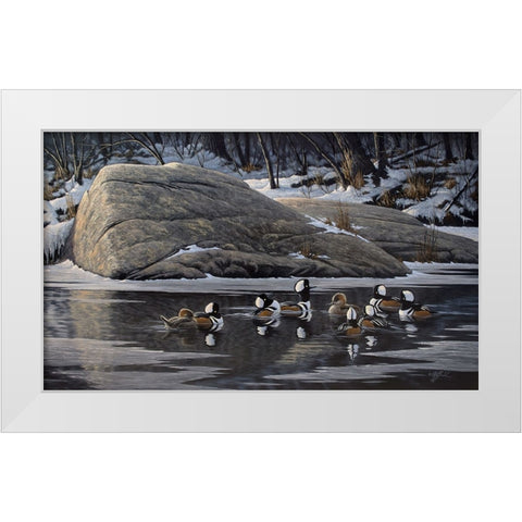 Courtship Rock White Modern Wood Framed Art Print by Goebel, Wilhelm