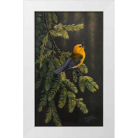 Cypress Song White Modern Wood Framed Art Print by Goebel, Wilhelm