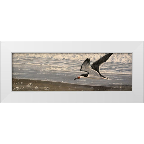 Flying Solo White Modern Wood Framed Art Print by Goebel, Wilhelm