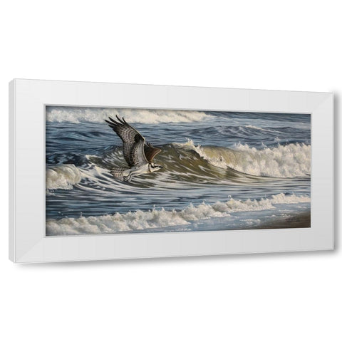 Osprey and Surf White Modern Wood Framed Art Print by Goebel, Wilhelm
