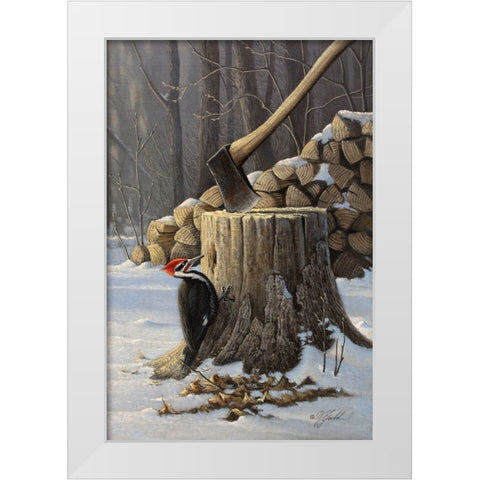 Stump Grinder White Modern Wood Framed Art Print by Goebel, Wilhelm
