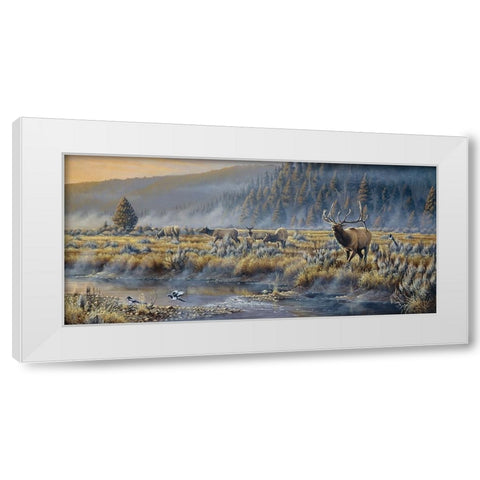 Autumn Classic - Elk White Modern Wood Framed Art Print by Goebel, Wilhelm