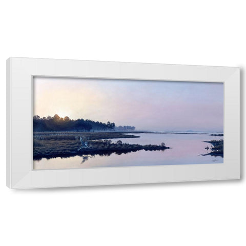 Blackwater Sunrise White Modern Wood Framed Art Print by Goebel, Wilhelm