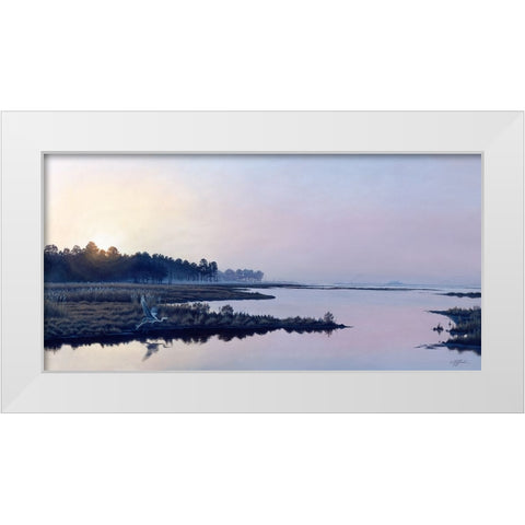 Blackwater Sunrise White Modern Wood Framed Art Print by Goebel, Wilhelm