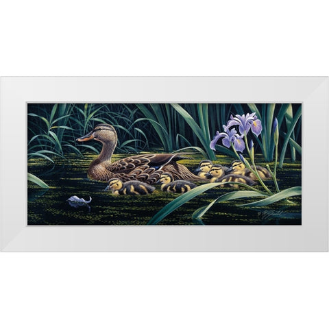 Mothers Day - Mallard White Modern Wood Framed Art Print by Goebel, Wilhelm