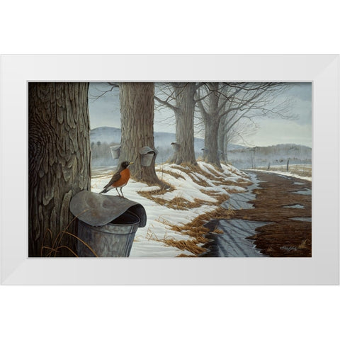 March Into Spring White Modern Wood Framed Art Print by Goebel, Wilhelm