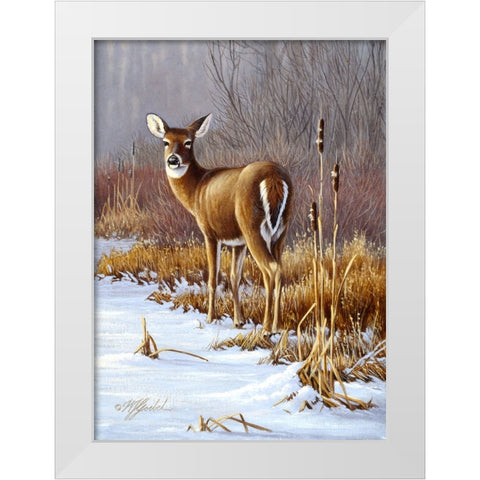 On Alert White Modern Wood Framed Art Print by Goebel, Wilhelm