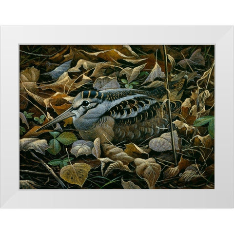 Sitting Tight White Modern Wood Framed Art Print by Goebel, Wilhelm