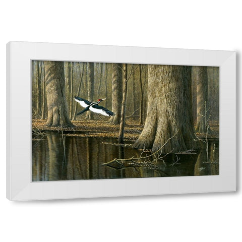 Still Flying White Modern Wood Framed Art Print by Goebel, Wilhelm